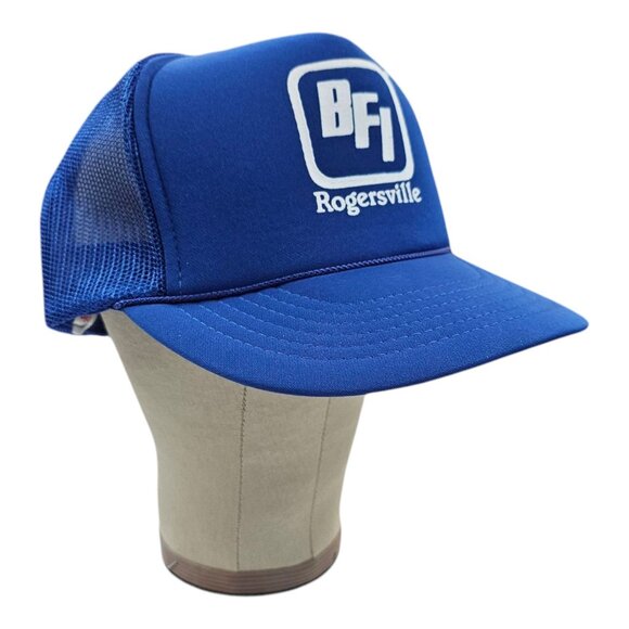 BFI Browning Ferris Rope Braid Mesh Snapback Cap Vintage 90s Foam Trucker Hat - Picture 3 of 13
